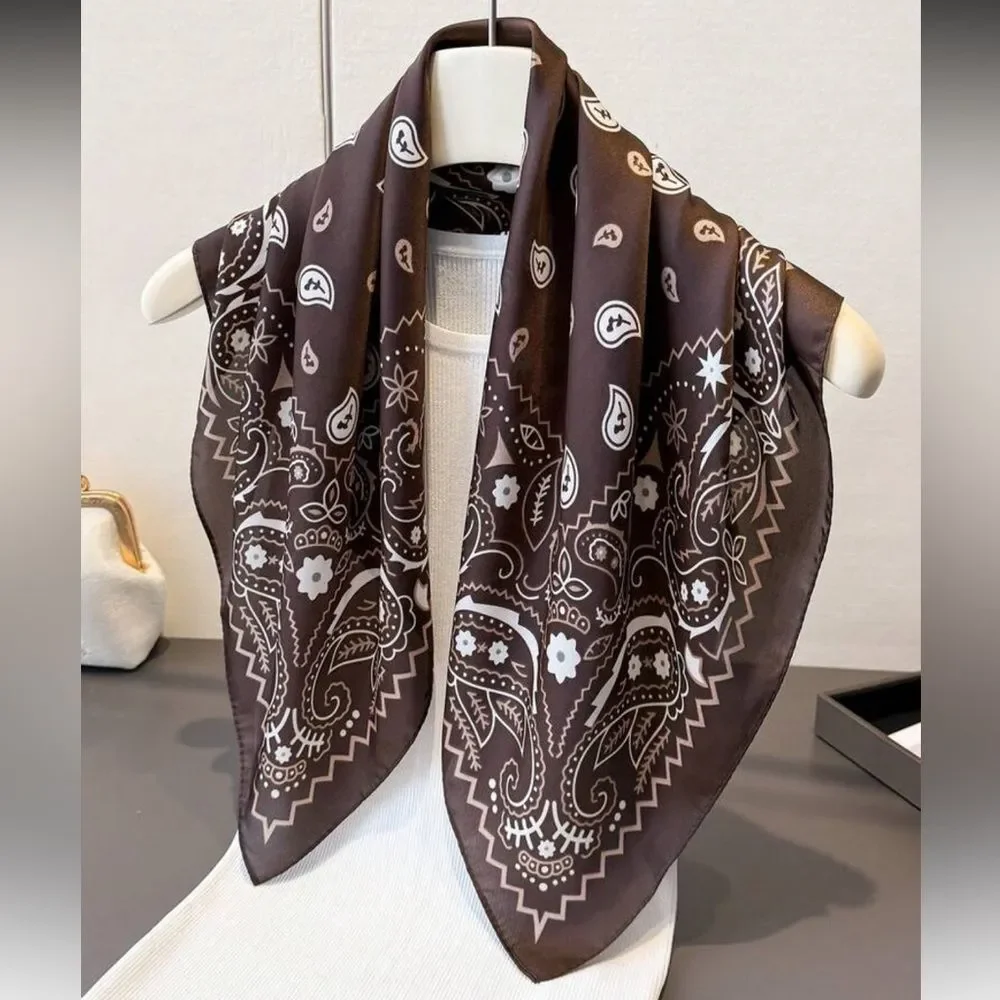 Brown Paisley Bandana Scarf N1408